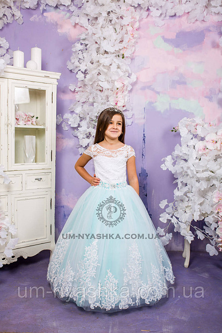 Длинное нарядное платье Дианочка Мята на 4-5, 6-7лет Кривой Рог - изображение 2
