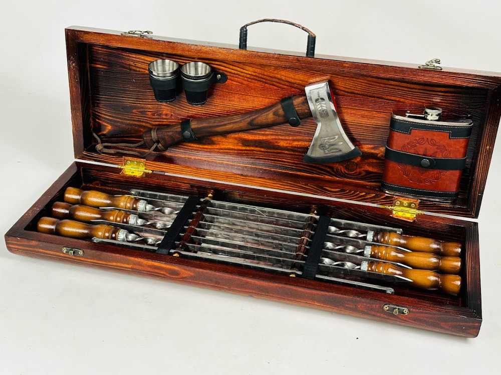 Подарунковий набір шампурів в дерев'яному кейсі КОЗАК HAPPY DAYS Тернопіль - фото 3