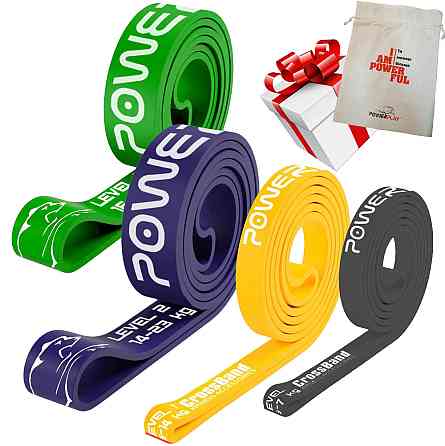 Еспандер-петля (гумка для фітнесу і кроссфіту) PowerPlay PP_0013 набір 4шт. опір 2-32кг. (сумарно 76кг.) Кам'янське