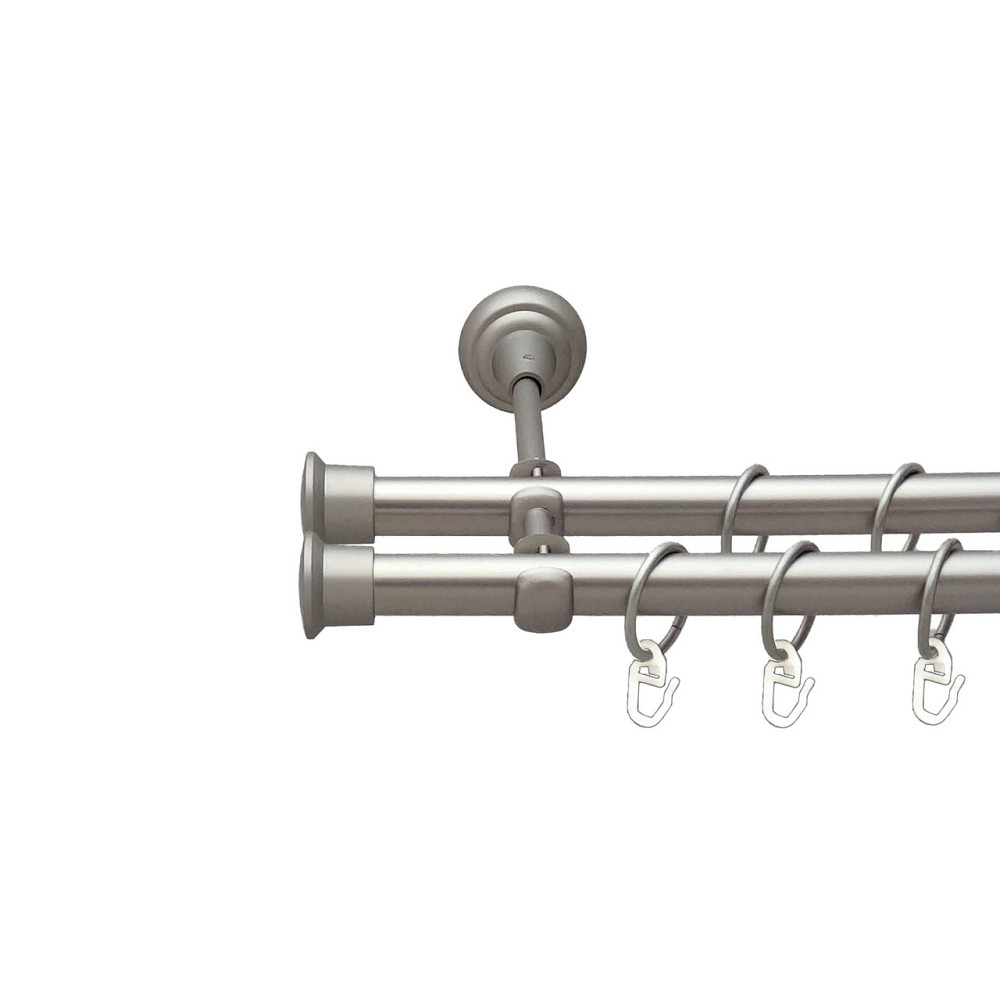 Карниз Orvit Дуо металевий дворядний відкритий Сатин 19\19 мм 160 см (6308090) Львів - фото 1