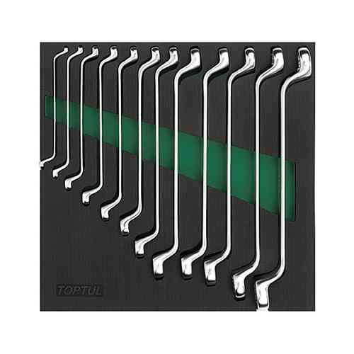 Набір ключів накидних 6-32 мм (кут 75°) 12 од. (в ложементі, тип C) TOPTUL GVC1202 Одеса