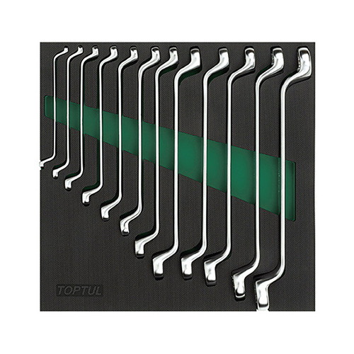 Набір ключів накидних 6-32 мм (кут 75°) 12 од. (в ложементі, тип C) TOPTUL GVC1202 Одеса - фото 1