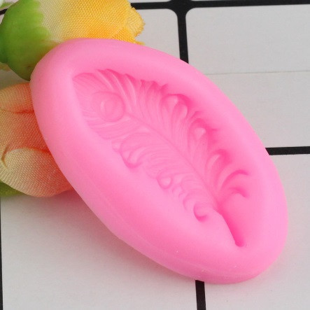 Молд силіконовий Перо 51 на 29 мм рожевий Київ - фото 3