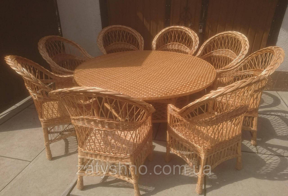 Плетені 8 крісел і великий плетений із лози Київ - фото 1