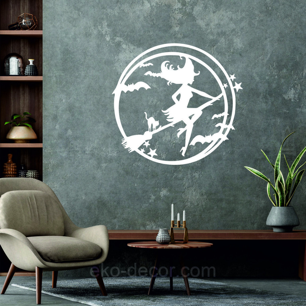 Декоративное настенное 3D Панно «Ведьма», Декор на стену с объемом 90*83 см, Белый Киев - изображение 5