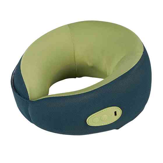 Массажная подушка дорожная U-образная для шеи 1200мАч с роликовым массажем и липучкой для поездок Киев