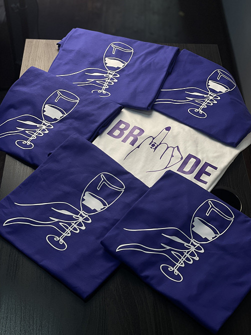 Футболки на дівич-вечір  - "Bride для нареченої \ Бокал для подружок" Чернівці - фото 1