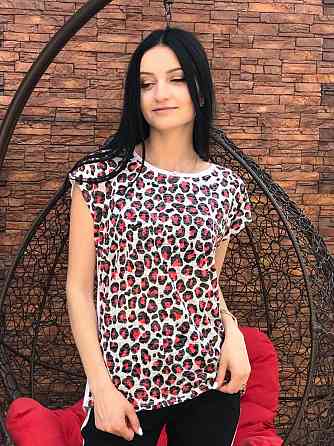 Женская леопардовая футболка 46-48 разноцветный Киев