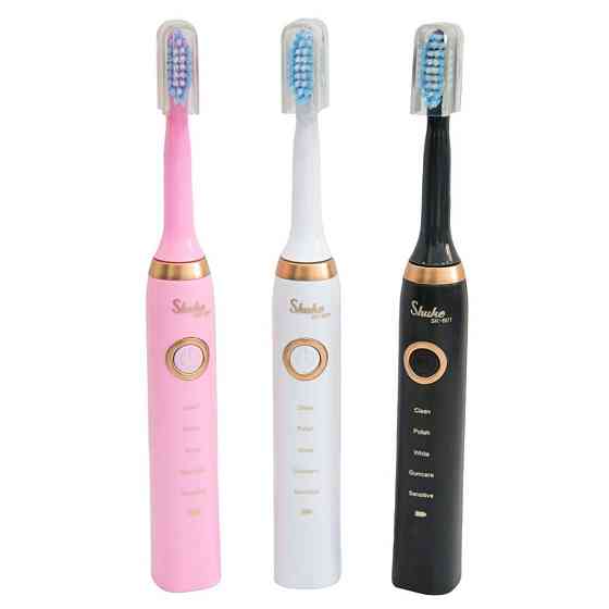 Электрическая зубная щетка Shuke с 4 насадками / Аккумуляторная зубная щетка / Ультразвуковая электрощетка Киев