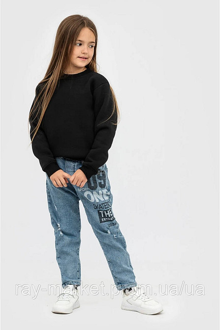 Світшот дитячий утеплений Ray Basic Kids для дівчаток чорний (K0303W-Black) 158-164 Київ - фото 2