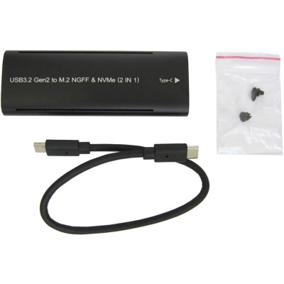 Карман внешний Dynamode M.2 SSD NVMe/SATA combo USB3.2 GEN2 Type-C aluminium black (DM-CAD-SSD10) Винница - изображение 7