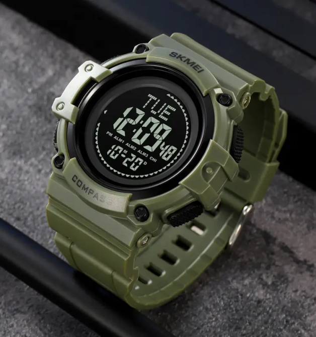 Годинник чоловічий спортивний Skmei 2233 compass з компасом (Зелений) Вінниця - фото 4