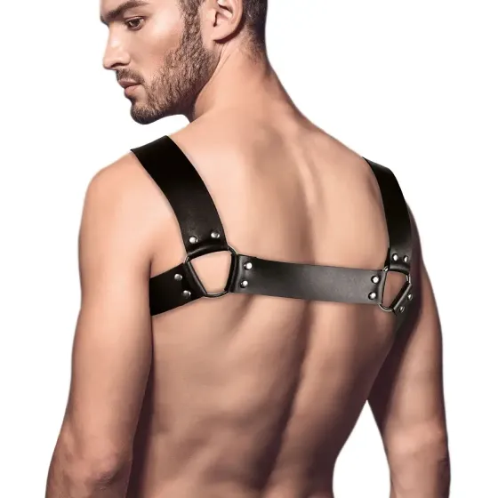 Чоловіча портупея на груди з натуральної шкіри Feral Feelings - Bulldog Harness Black Львів