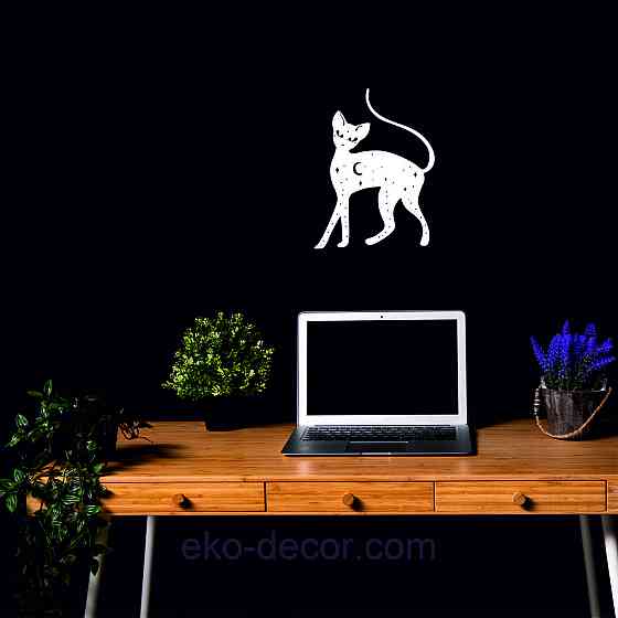 Декоративное настенное 3D Панно «Кот» Декор на стену с объемом 110*82 см, Белый Киев