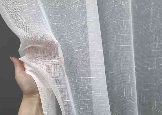 Тюль VR-Textil 115т Льон однотонний Білий 400х200 см (43-272) Київ