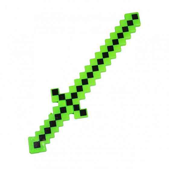 Меч майнкрафт зелений іграшковий дитячий - довжина 60см, ширина-6см, пластик, елементи живлення в комплект не входять Київ