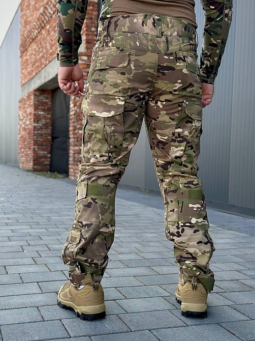 Військові демісезонні чоловічі штани мультикам з наколінниками ріп стоп без підкладки Львів - фото 6