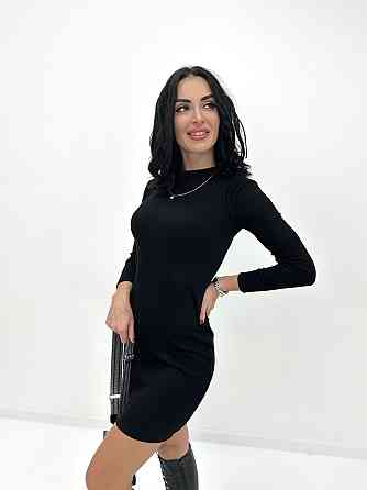 Теплое платье рубчик Hillary 42-44, Черный Киев