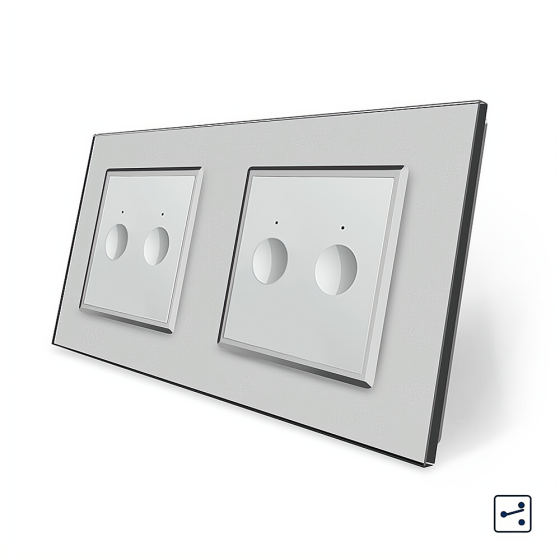 Сенсорний прохідний/перехресний вимикач Sense 4 сенсора (2-2) Livolo сірий скло (VL-C7FC2S/FC2S-4IP) Коломыя