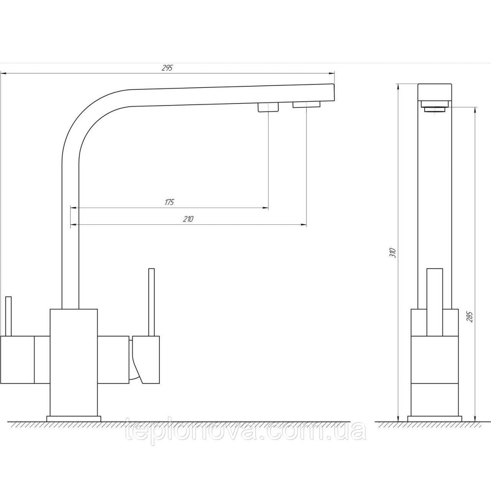 Змішувач для кухні під осмос Globus Lux LAZER GLLR-0111-8-STSTEEL Чернівці - фото 3