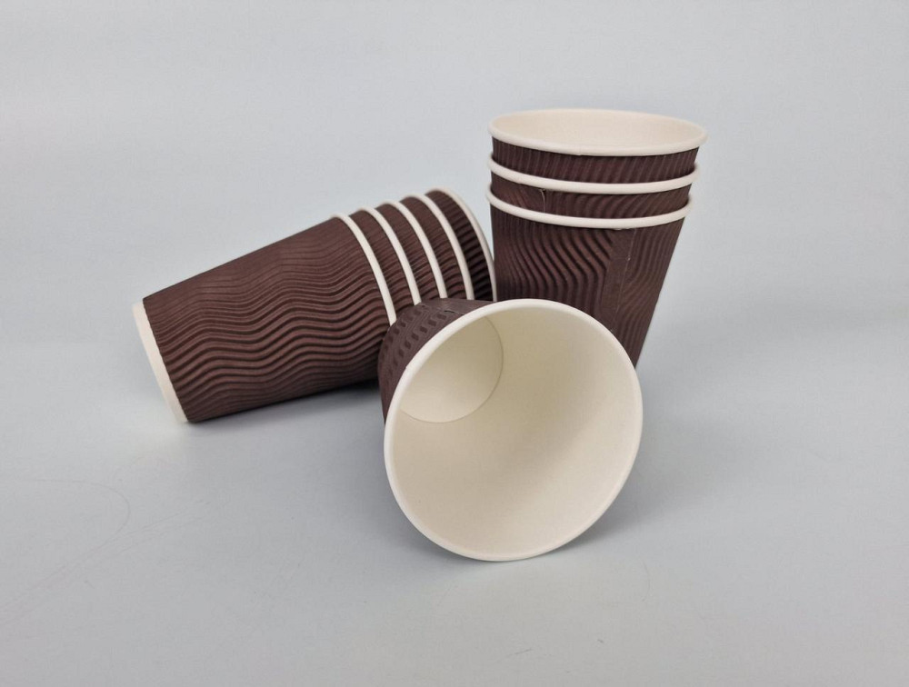 Склянка гофрована 400 мл (12oz) Коричнева (15 шт.) Харків - фото 2