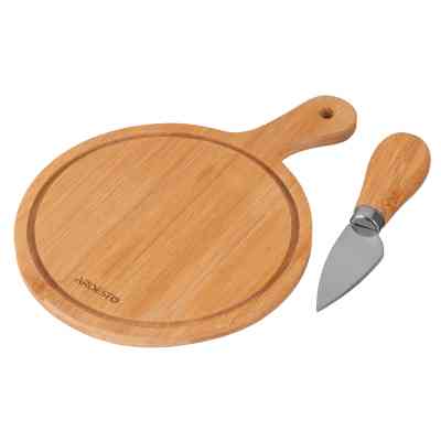 Доска для подачи Ardesto Midori, 2 предмети, 19.5х14х0.8см, бамбук, нержавіюча сталь (AR0935) Вінниця