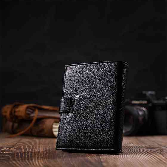 Портмоне для мужчин из натуральной зернистой кожи BOND 22055 Черный Киев