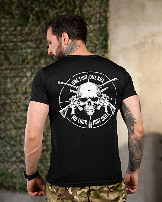 Тактическая потоотводящая футболка One Shot black ПП4655 Одесса - изображение 6