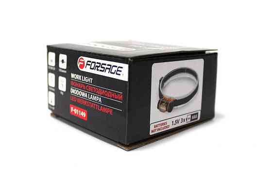 Ліхтар налобний світлодіодний (1W COB LED; 250Lm; 1.5V; 3хААА) FORSAGE F-01149 Одесса