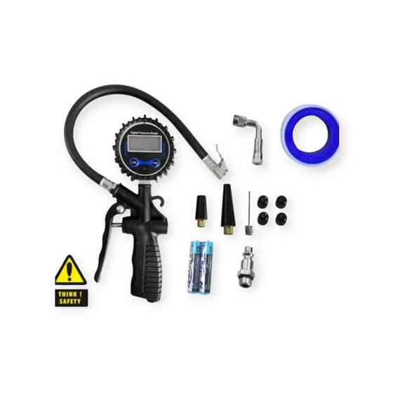 Пістолет підкачки з цифровим манометром 14 атм, перехідники 4шт KBGlobal Мукачево