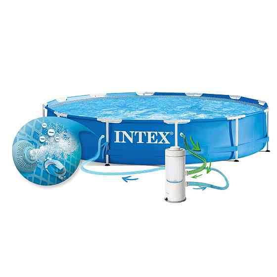 Басейн каркасний 16в1 INTEX 28212, 366 x 76 см + машина для створення бульбашок Київ