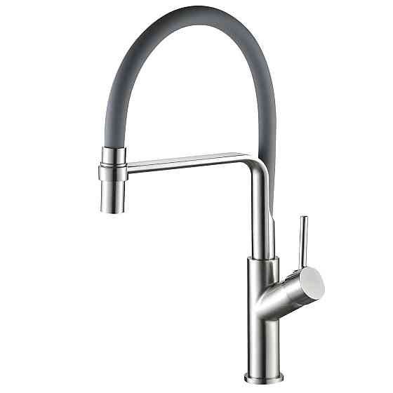 Смеситель для кухни Globus Lux DENVER Flex GDF-32-08-02 Сталь-Серый Гофроизлив, латунь (000022948) Киев