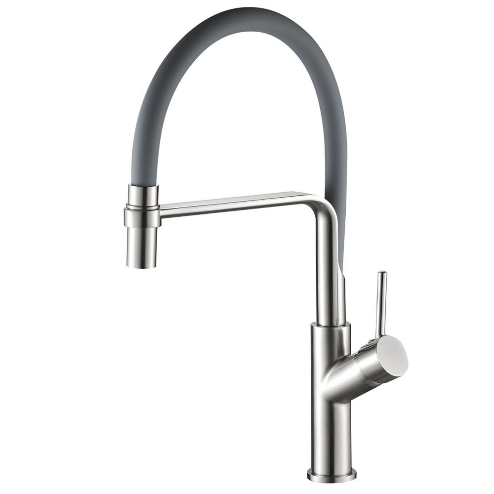 Змішувач для кухні Globus Lux DENVER Flex GDF-32-08-02 Сталь-Сірий Гофровилив, латунь (000022948) Київ - фото 2