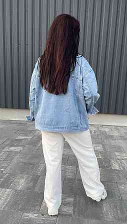 Джинсовая куртка женская оверсайз смайлики р 42-46 Харьков