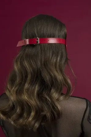 Маска кішечки Feral Feelings - Kitten Mask, натуральна шкіра, червона Львів