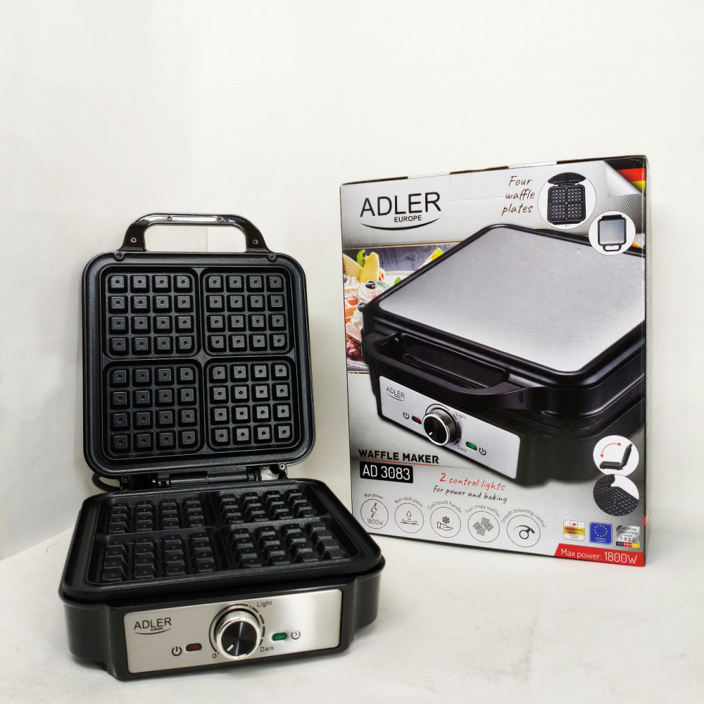 Електрична вафельниця Adler AD 3083 з антипригарним покриттям, регулюванням температури та 1800Вт GC-21 Львів - фото 7