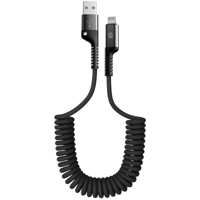 Дата кабель USB 2.0 AM to Lightning 1.0m Spiral 2.4A black Armorstandart (ARM75391) Винница - изображение 1