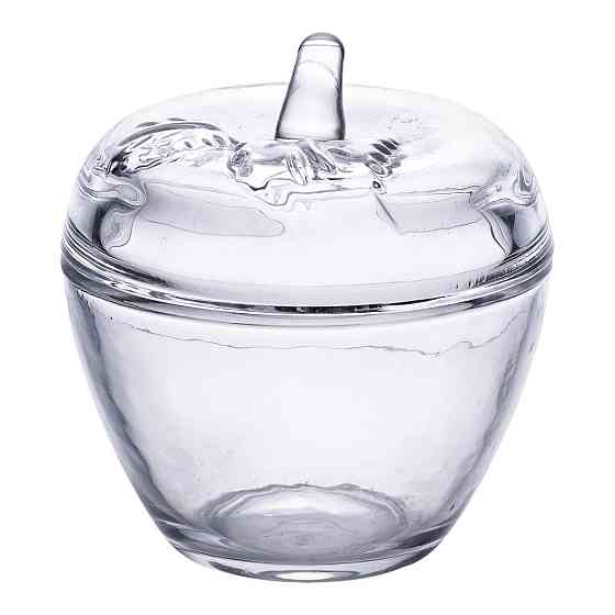 Цукерниця з кришкою Ø 9.5 см ваза цукерниця кругла скляна у формі яблука HP-4-101 Київ