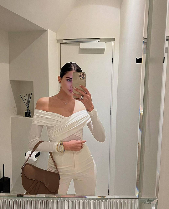 Женский романтичный боди с драпировкой и открытыми плечами микродайвинг Белый, 46/48 Одесса - изображение 5