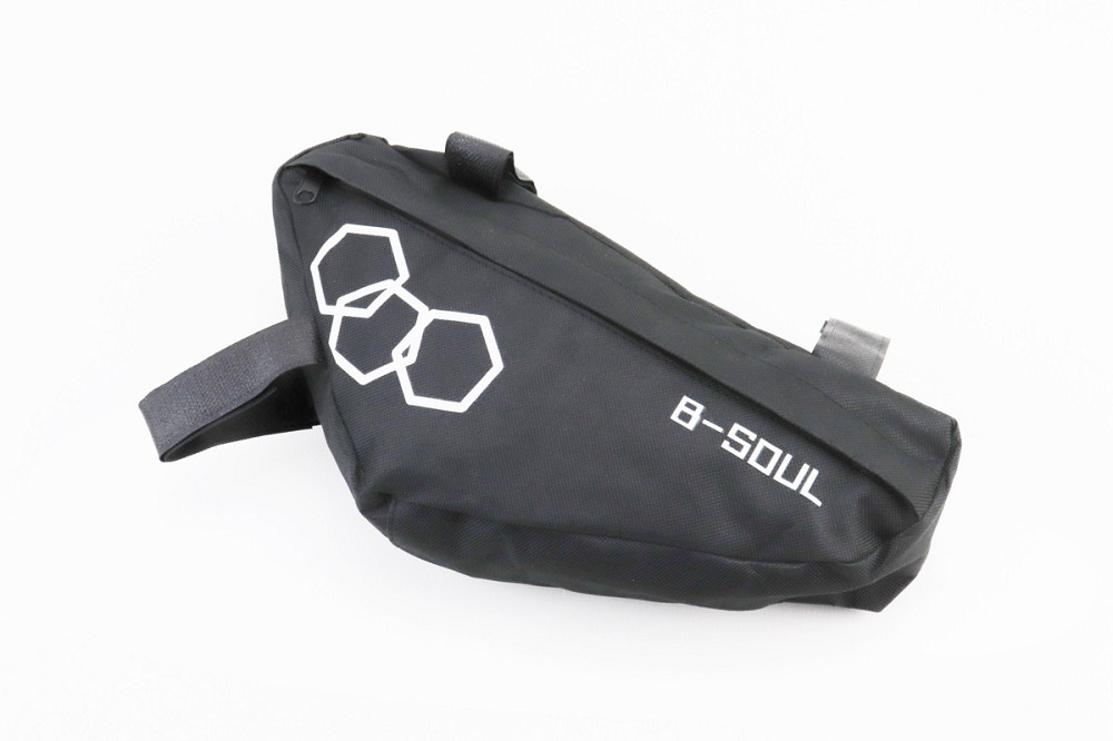 Сумка передня під раму трикутна 280х135х60мм, кріпл. на липучці, вологозахисна, чорна Киев - изображение 1