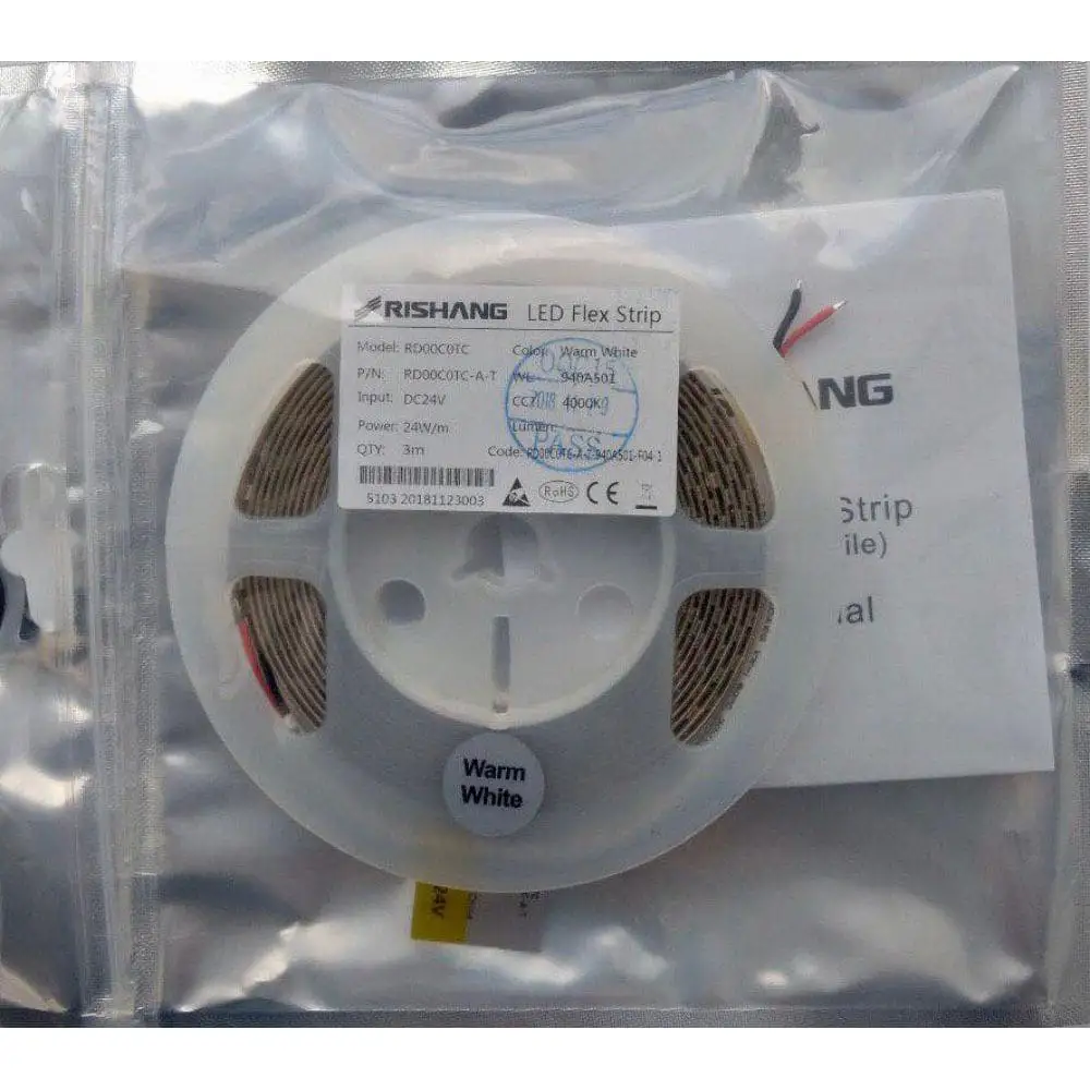 RISHANG LED стрічка RD00C0TC-A-T, 4000K, 24W, 2835, 120 шт, IP33, 24V, 1960LM Коломия - фото 4