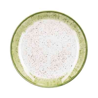 Тарілка Ardesto Siena, 19см, порцеляна, біло-зелений (AR2919SWG) Вінниця