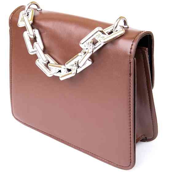 Горизонтальна сумка зі шкірозамінника Vintage sale_14907 Коричнева Київ