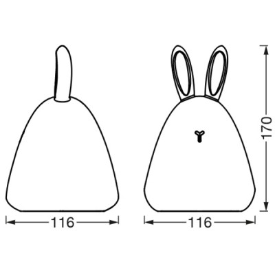 Нічник LEDVANCE NIGHTLUX TOUCH LED 2,5W Rabbit, micro-USB, RGBW (4058075602113) Вінниця - фото 3