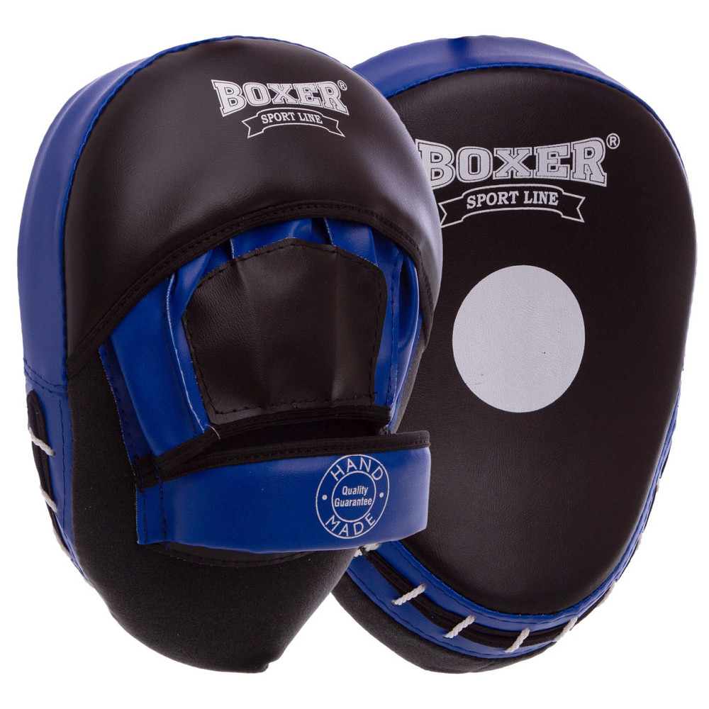 Лапа вигнута для боксу та єдиноборств BOXER Еліт 2013-01 розмір 23х19х4,5 см чорний-синій Київ - фото 1