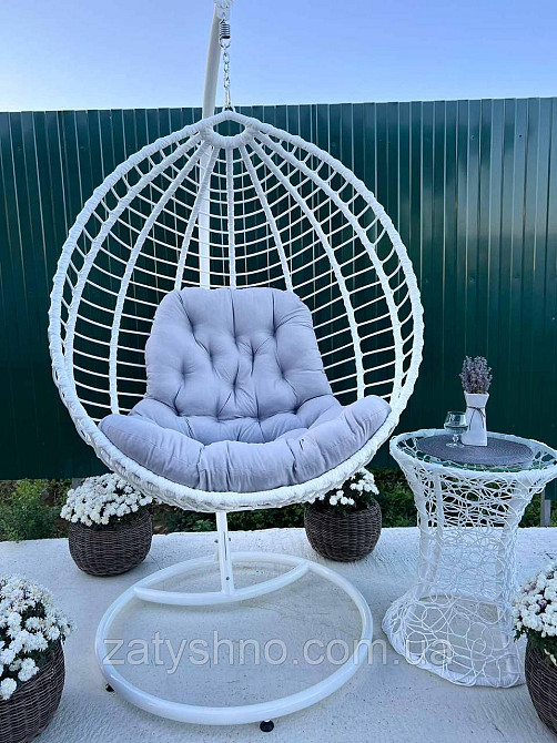 Крісло Кокон підвісне з подушкою та журнальний столик Київ - фото 3