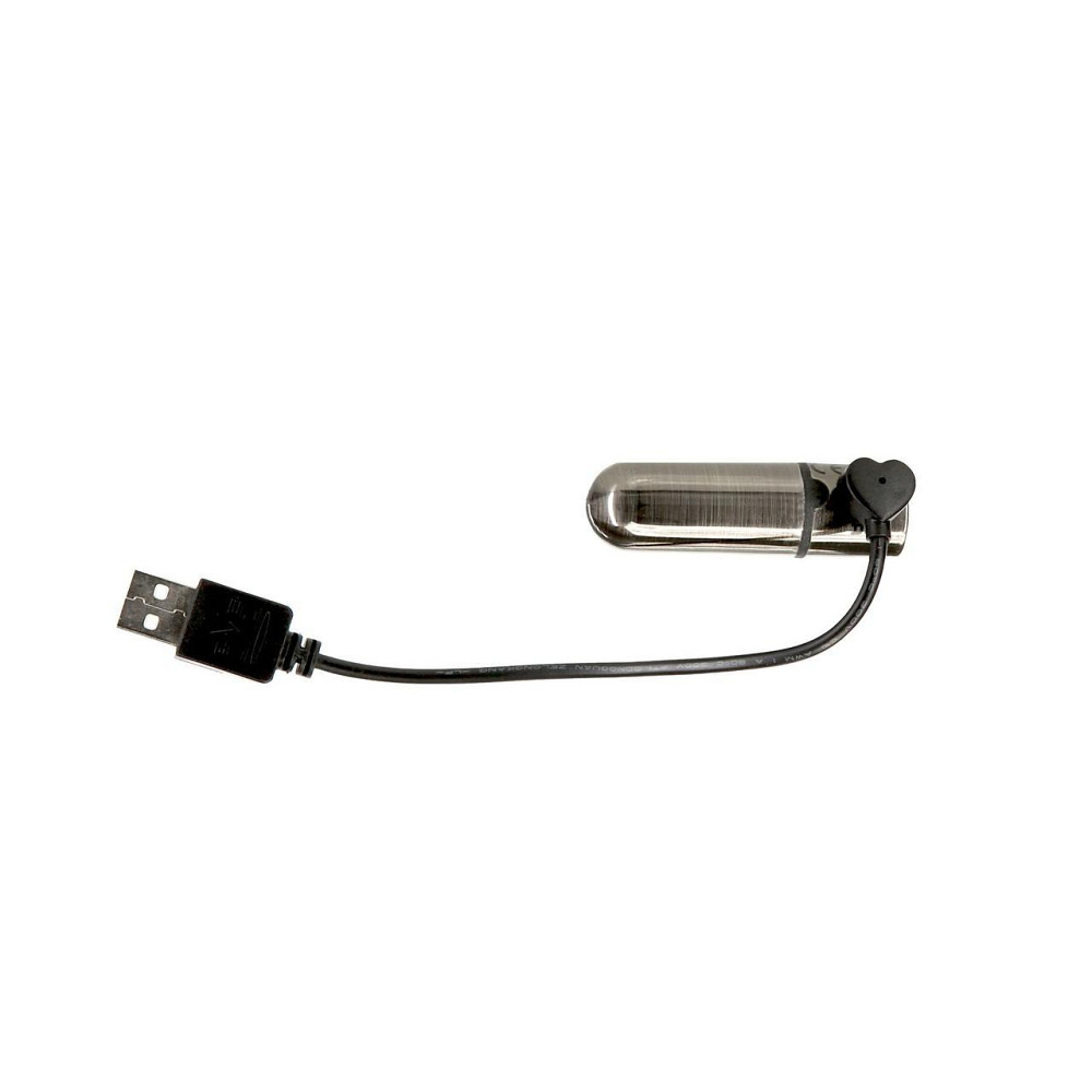 Вибропуля PowerBullet First-Class Bullet 2.5″ with Key Chain Pouch, Gun Metal, 9 режимов вибрации Sex Aura Киев - изображение 2