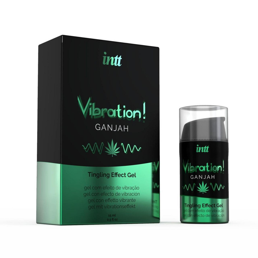 Жидкий вибратор Intt Vibration Ganjah (15 мл), густой гель, необычный вкус, действует до 30 минут Sex Aura Киев - изображение 1