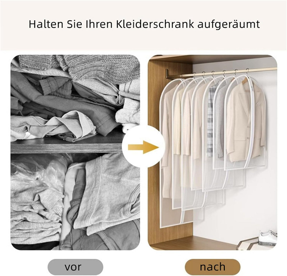 Чехол для одежды 60х100 прозрачный белый 5шт Винница - изображение 2