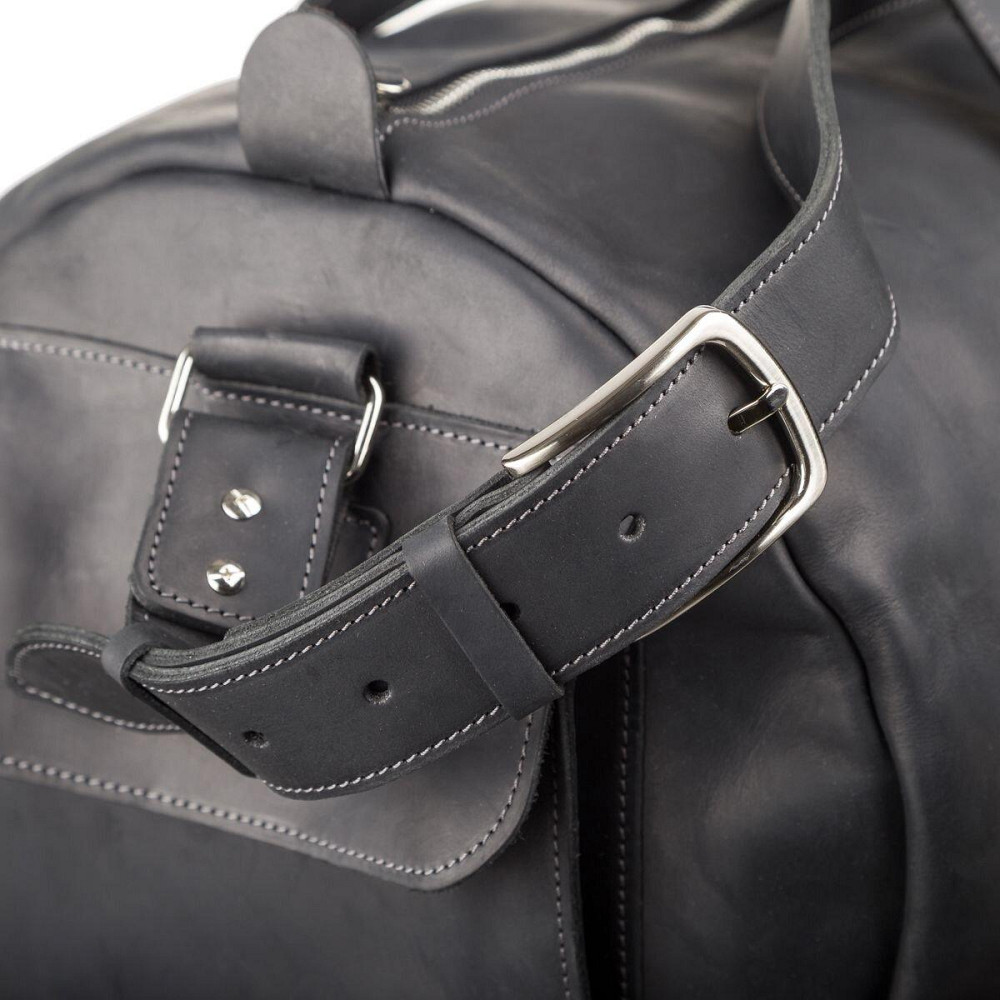 Сумка дорожня з вінтажній шкіри Чорна (GRANDE PELLE) Київ - фото 13
